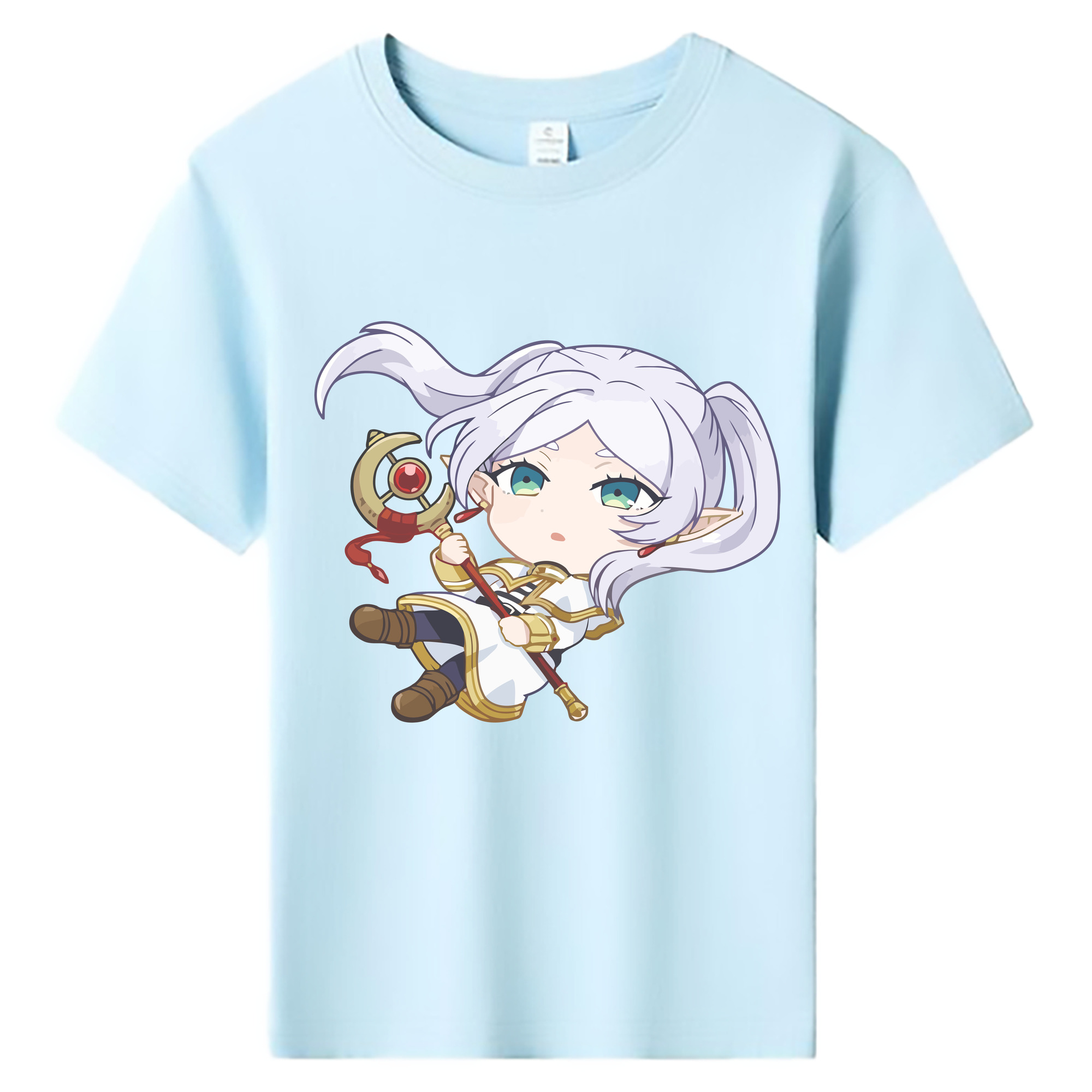 （画像用） 葬送のフリーレン Frieren 綿100％キッズTシャツ（フロントプリント）
